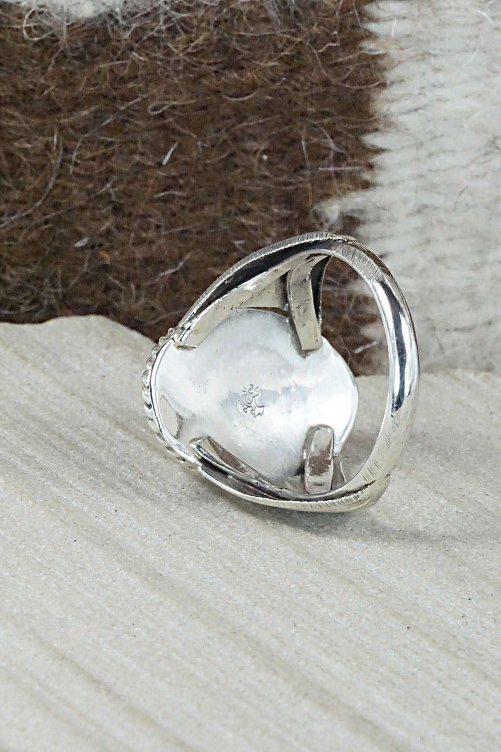 Turquoise & Sterling Silver Ring - Jeannette Saunders - Size 12
