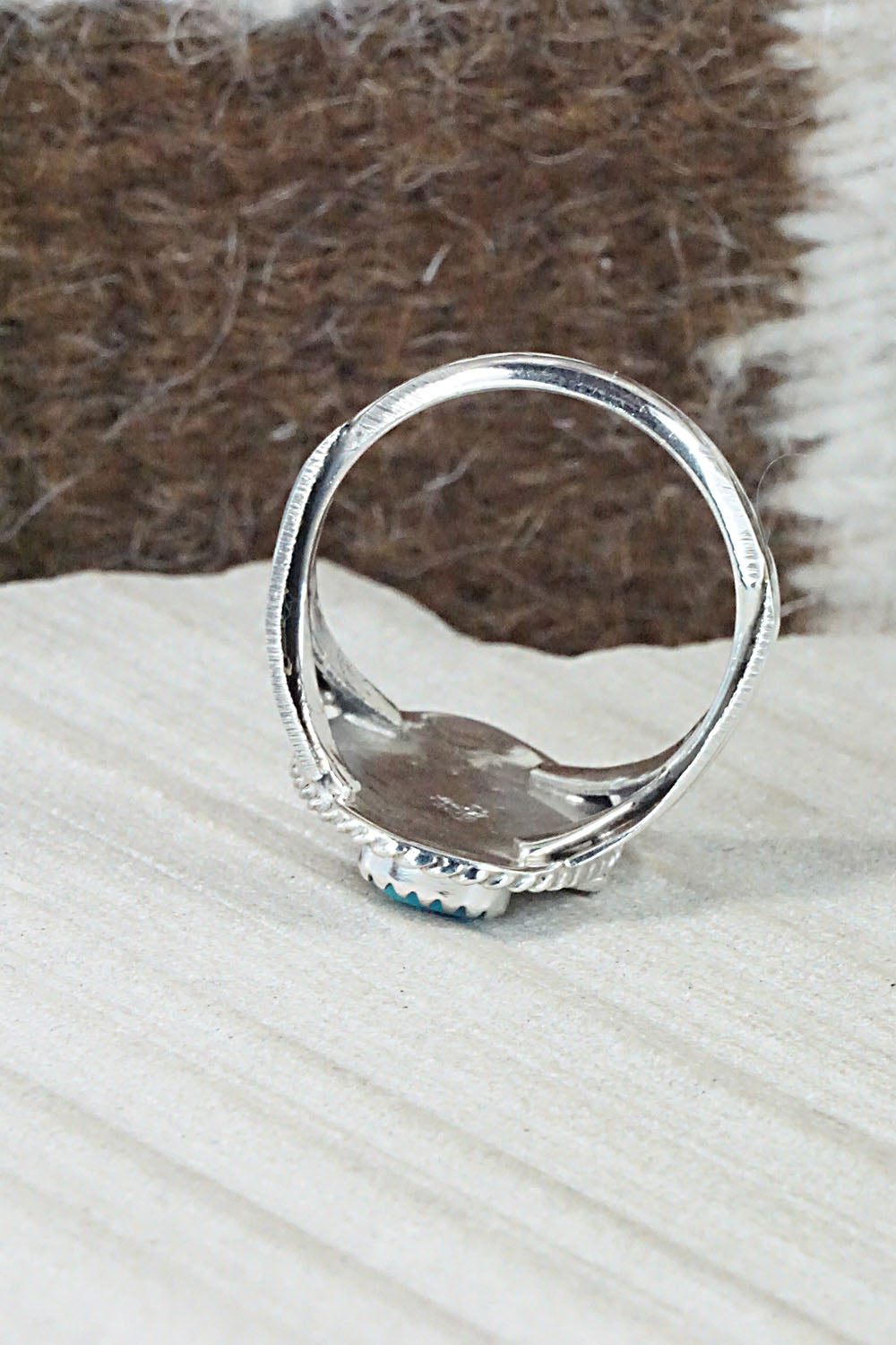 Turquoise & Sterling Silver Ring - Jeannette Saunders - Size 12