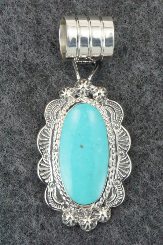 Turquoise & Sterling Silver Pendant - Gregg Yazzie