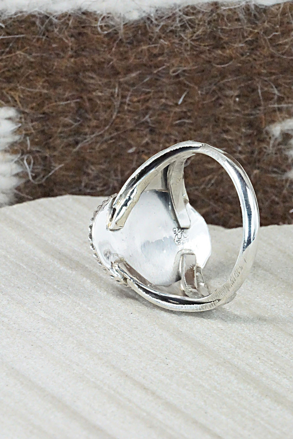 Turquoise & Sterling Silver Ring - Jeannette Saunders - Size 12.5