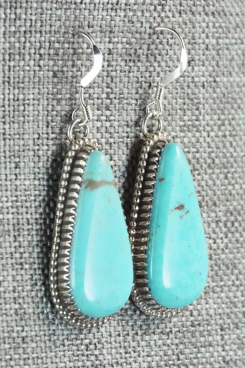 Turquoise & Sterling Silver Earrings - Alvin Joe