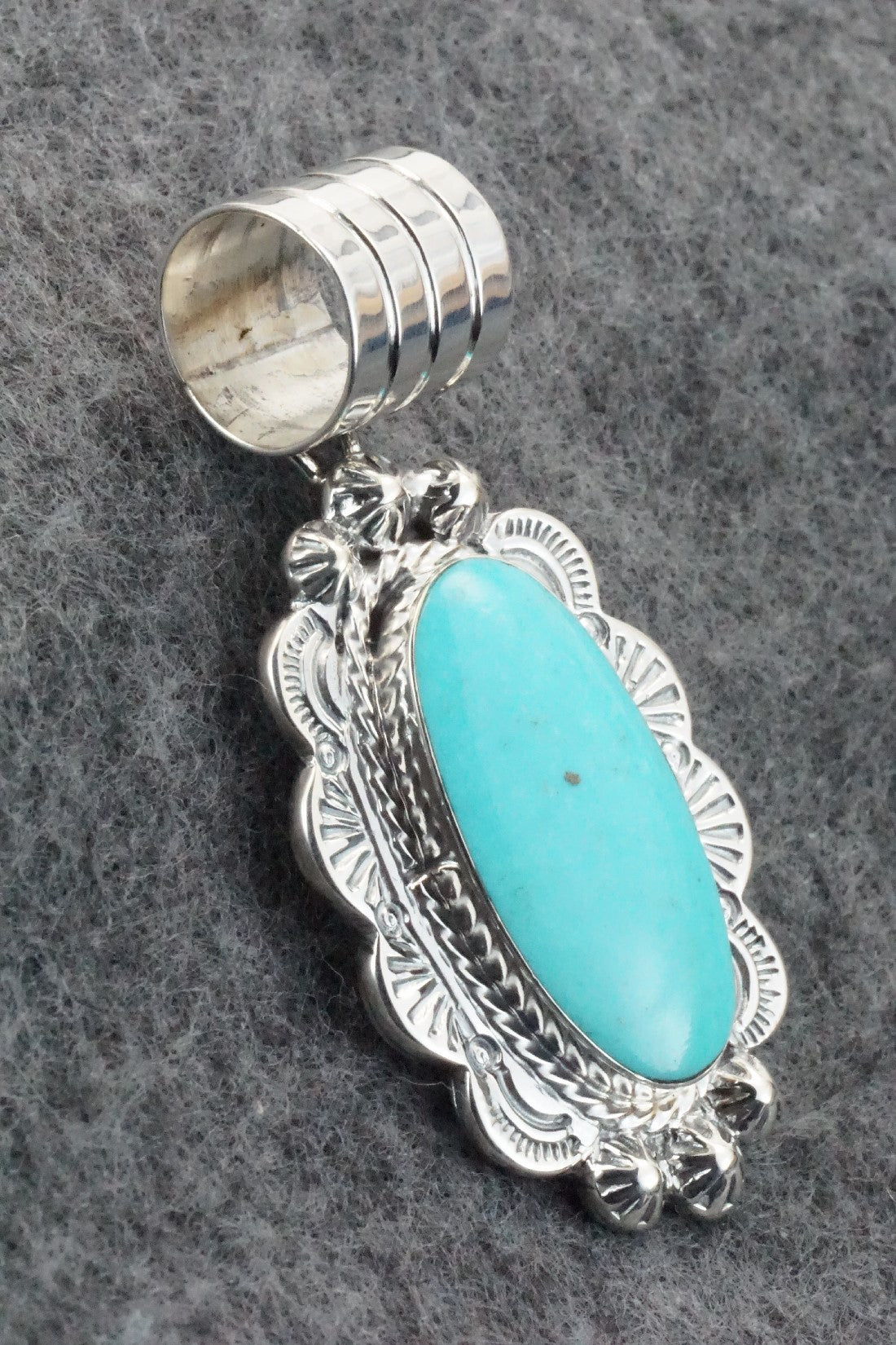 Turquoise & Sterling Silver Pendant - Gregg Yazzie