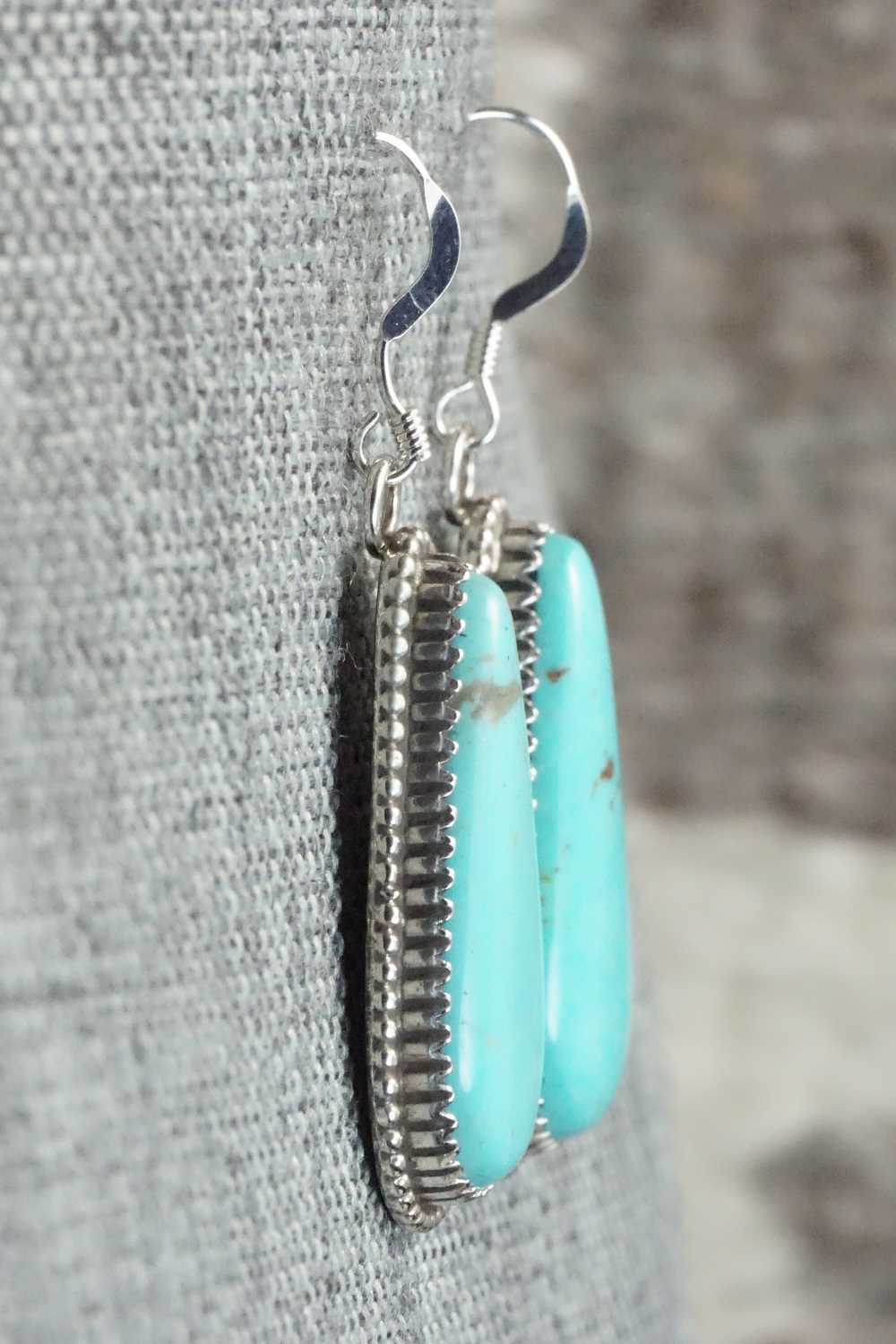 Turquoise & Sterling Silver Earrings - Alvin Joe