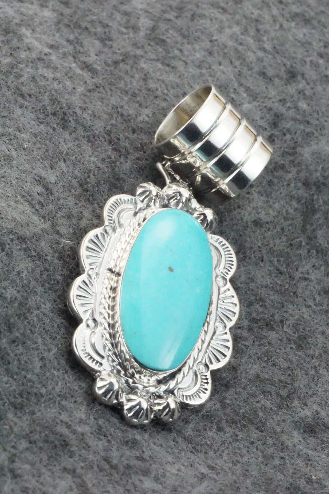 Turquoise & Sterling Silver Pendant - Gregg Yazzie