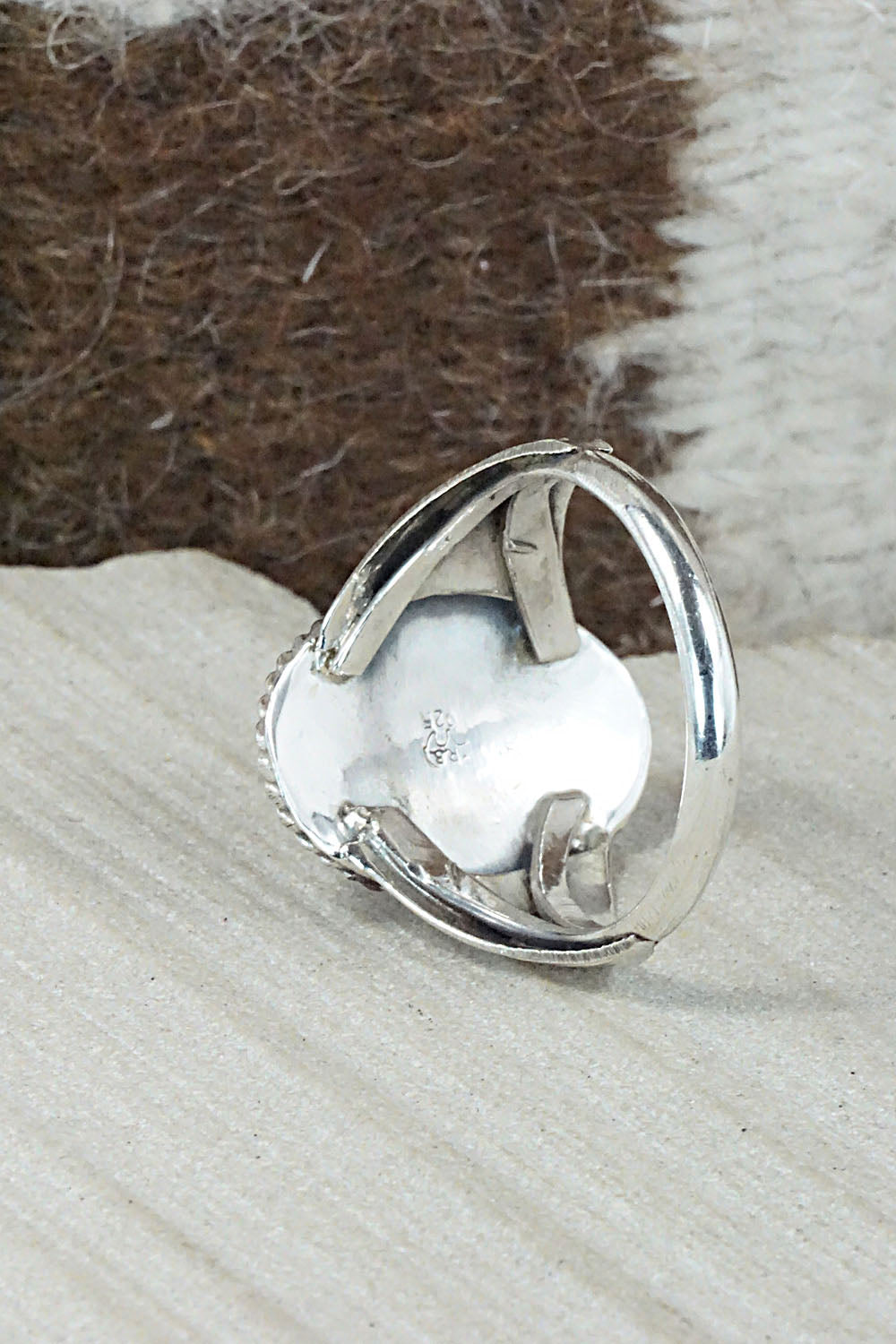 Turquoise & Sterling Silver Ring - Jeannette Saunders - Size 14