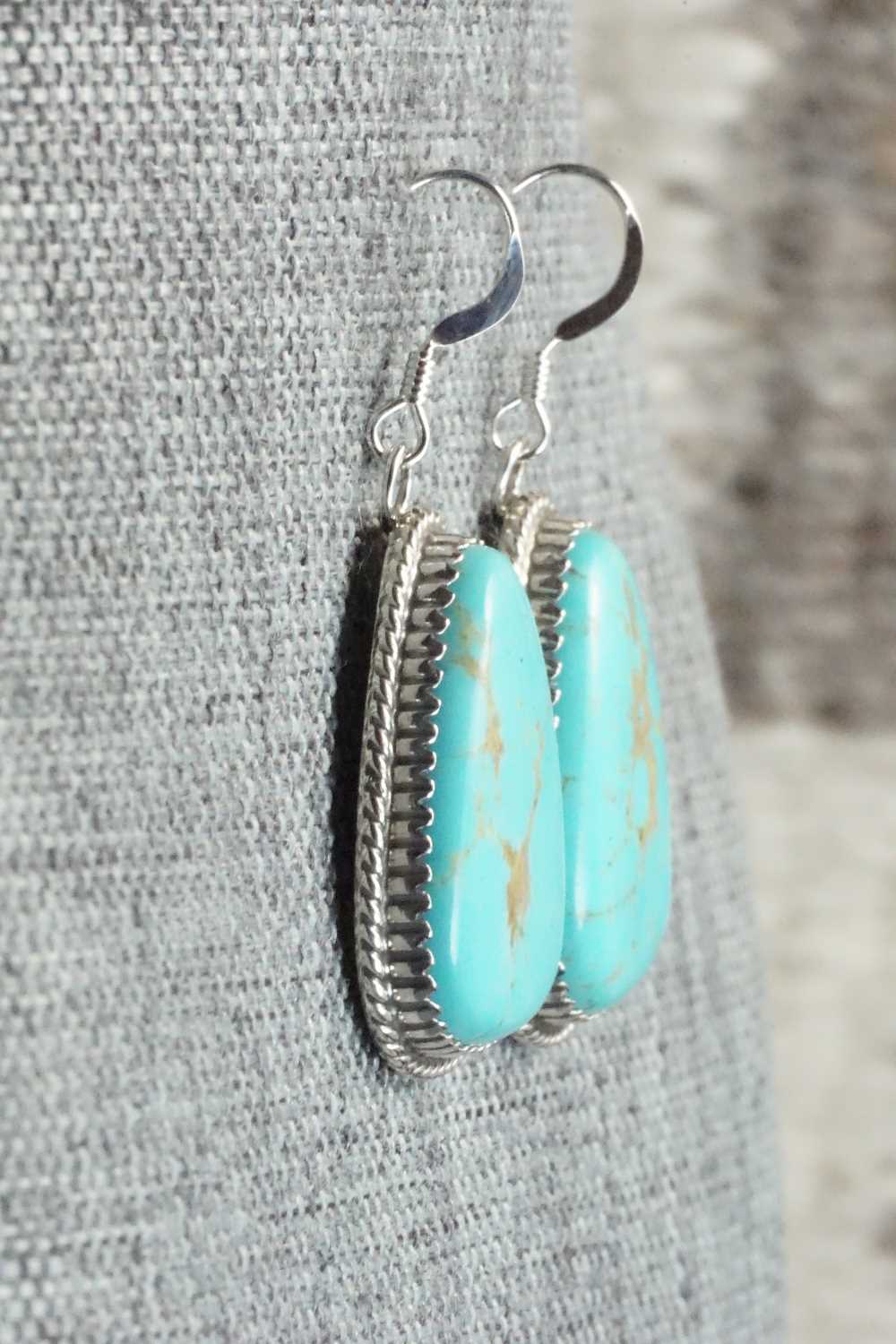 Turquoise & Sterling Silver Earrings - Alvin Joe