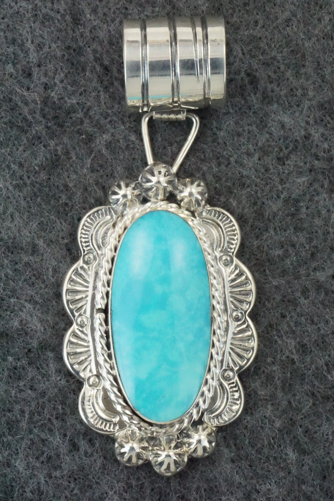 Turquoise & Sterling Silver Pendant - Gregg Yazzie