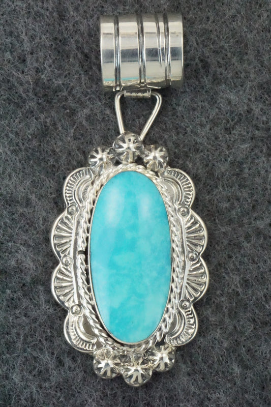 Turquoise & Sterling Silver Pendant - Gregg Yazzie