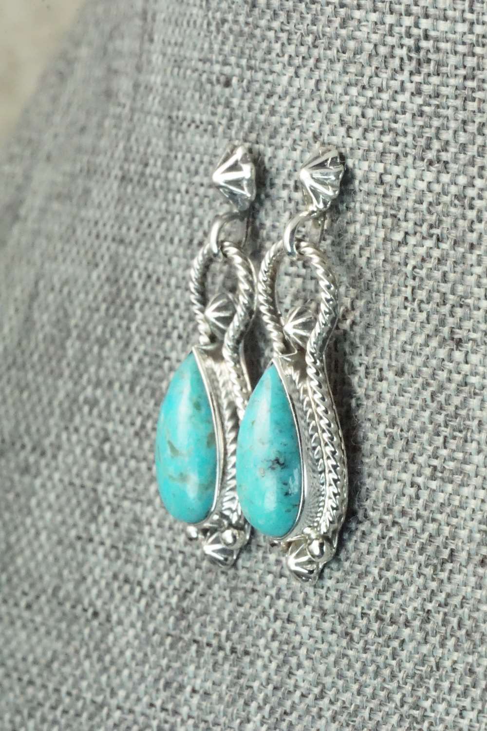 Turquoise & Sterling Silver Earrings - Verley Betone