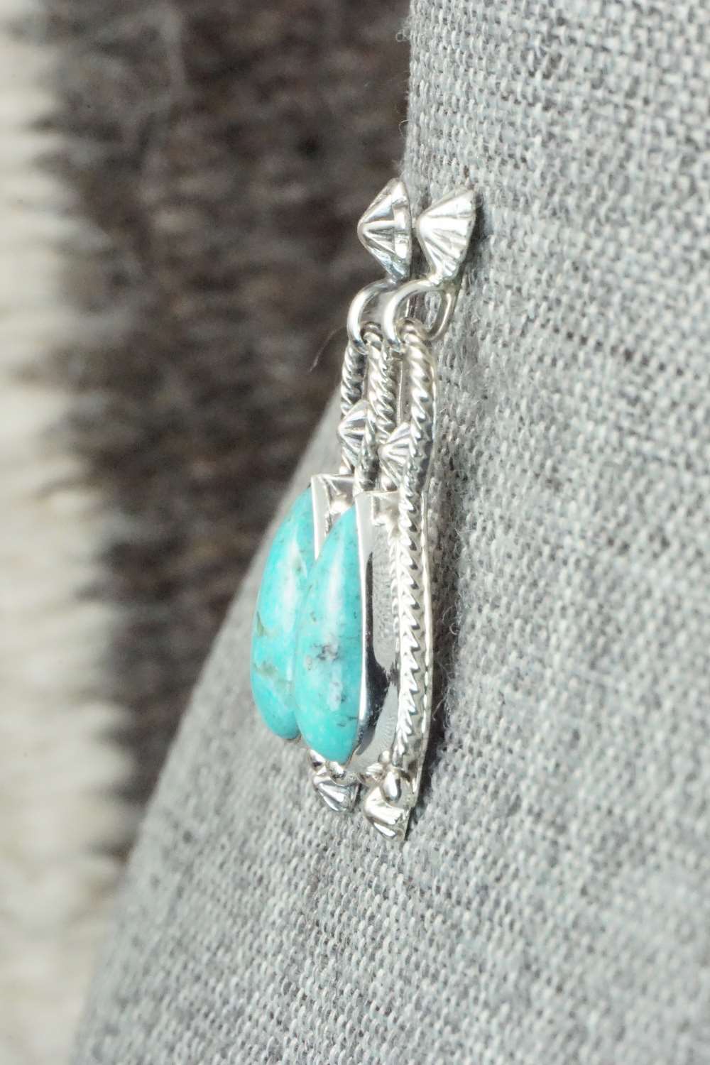 Turquoise & Sterling Silver Earrings - Verley Betone