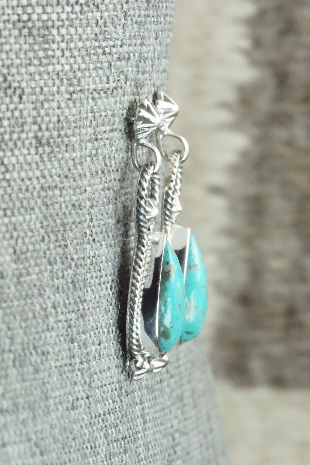 Turquoise & Sterling Silver Earrings - Verley Betone