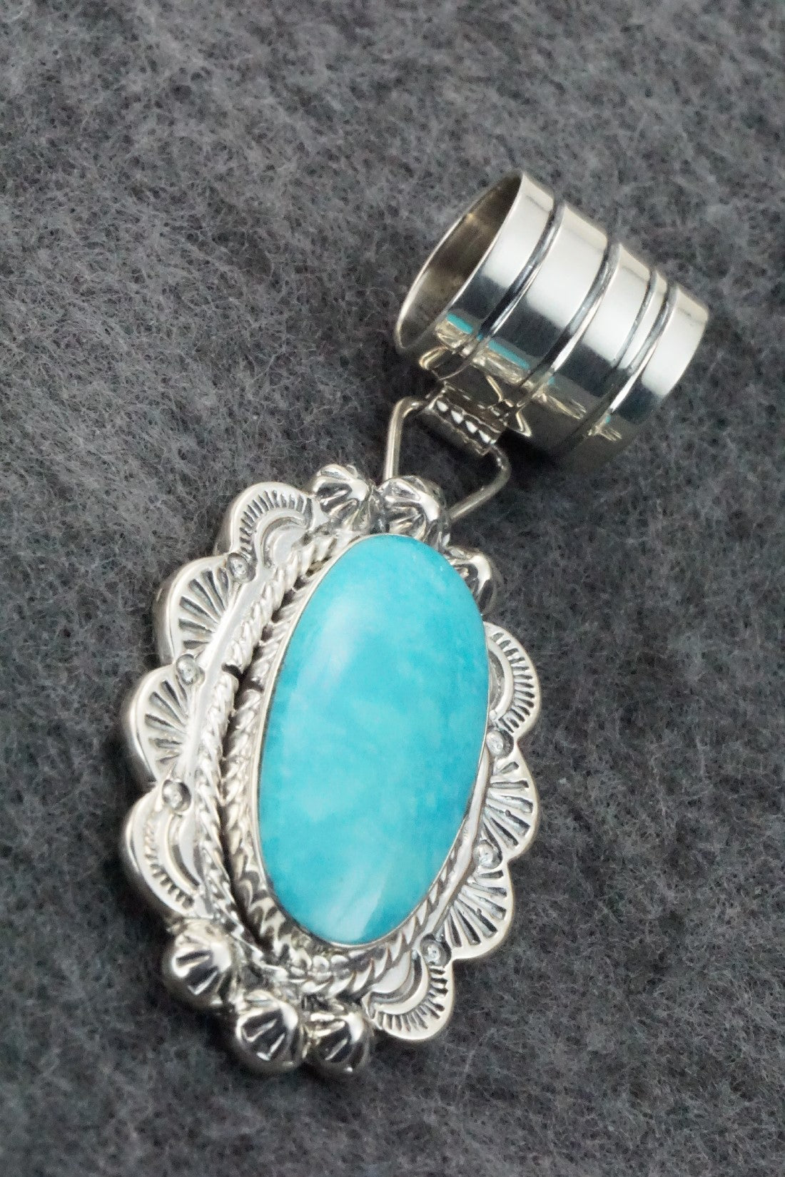 Turquoise & Sterling Silver Pendant - Gregg Yazzie