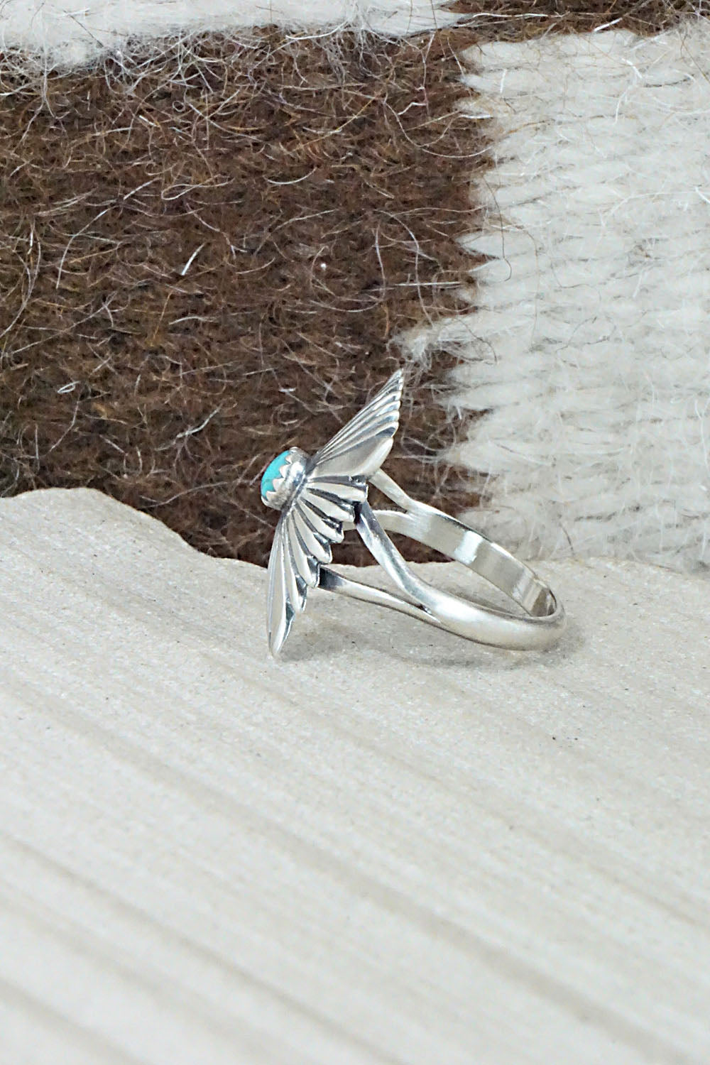 Turquoise & Sterling Silver Ring - Jamie Saunders - Size 8.25