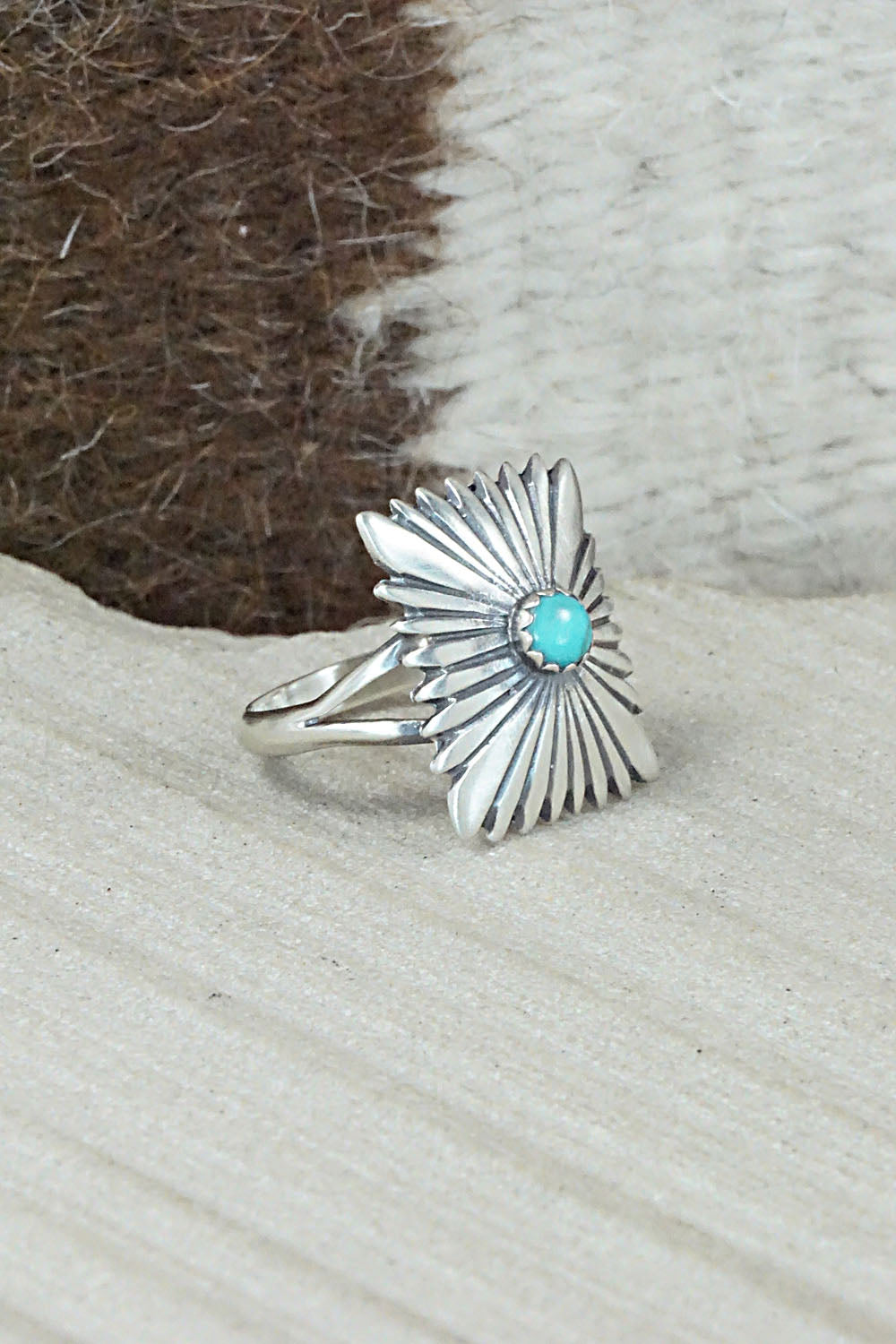 Turquoise & Sterling Silver Ring - Jamie Saunders - Size 9.75