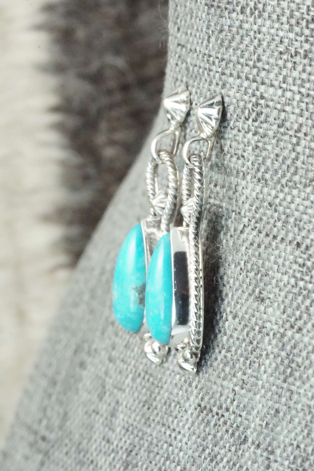 Turquoise & Sterling Silver Earrings - Verley Betone