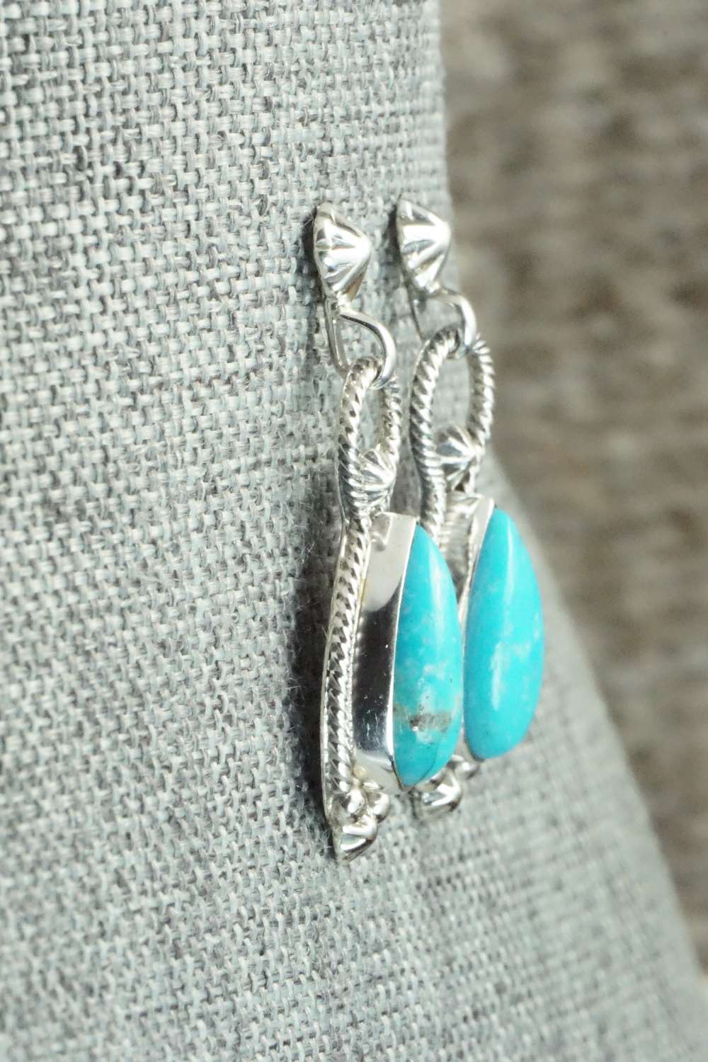 Turquoise & Sterling Silver Earrings - Verley Betone
