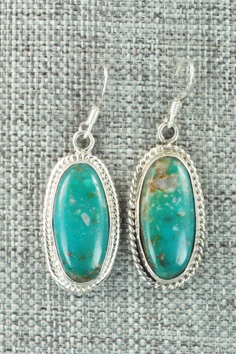 Turquoise & Sterling Silver Earrings - Lee Shorty