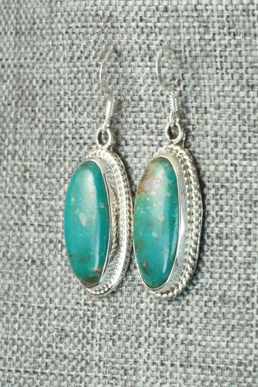 Turquoise & Sterling Silver Earrings - Lee Shorty