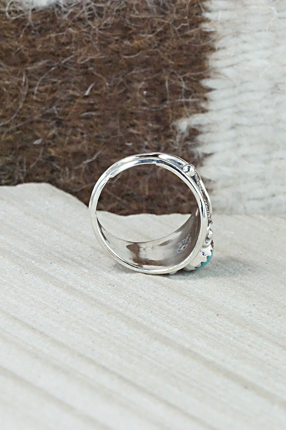 Turquoise & Sterling Silver Ring - Judy Largo - Size 5