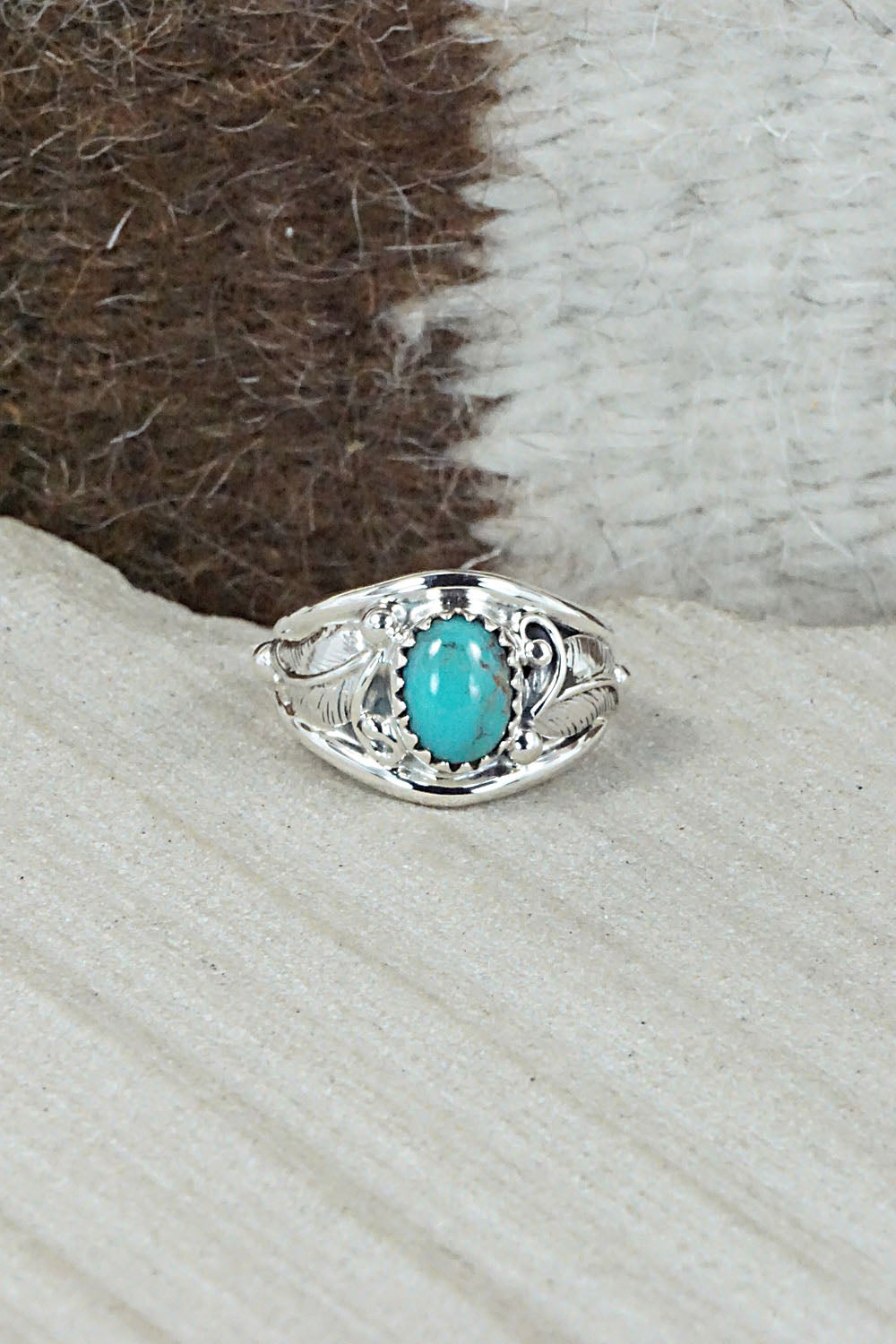 Turquoise & Sterling Silver Ring - Judy Largo - Size 5