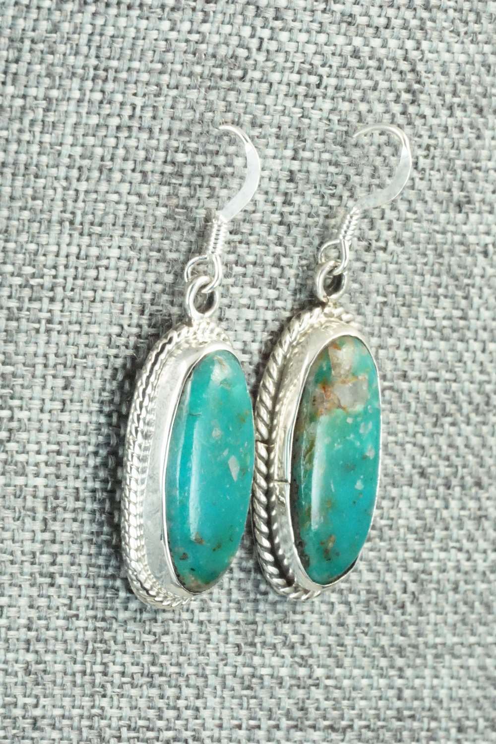 Turquoise & Sterling Silver Earrings - Lee Shorty