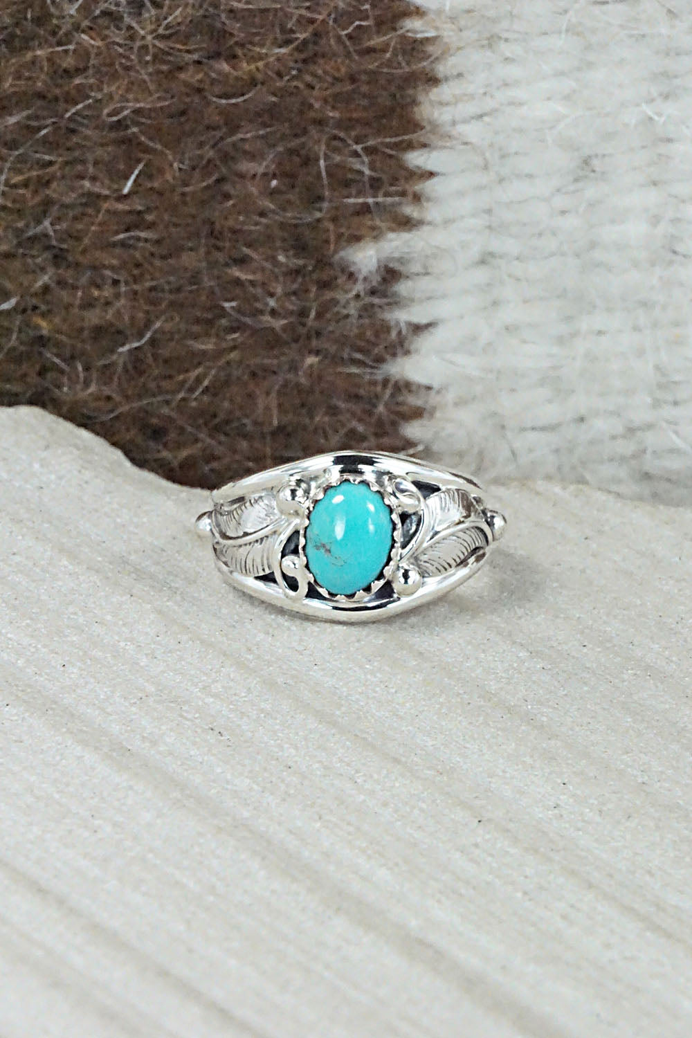 Turquoise & Sterling Silver Ring - Judy Largo - Size 5.75