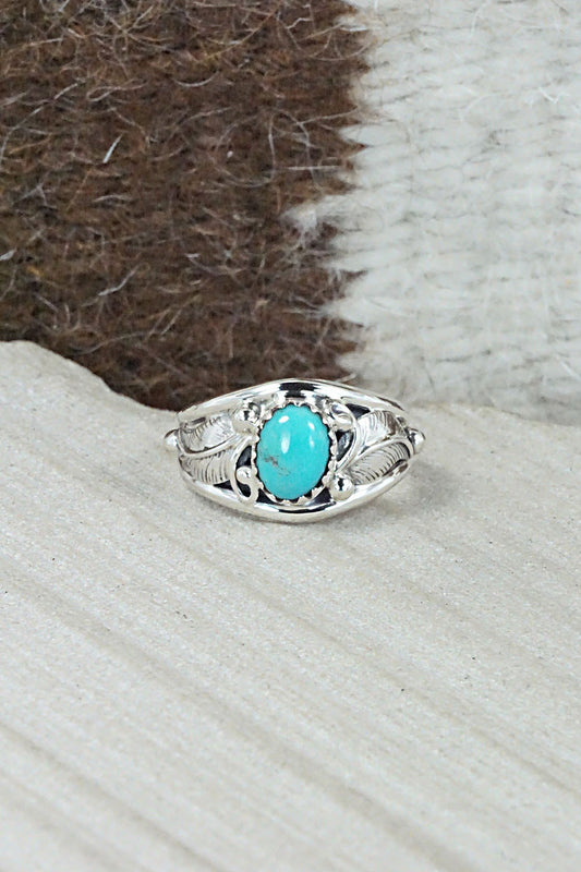 Turquoise & Sterling Silver Ring - Judy Largo - Size 5.75