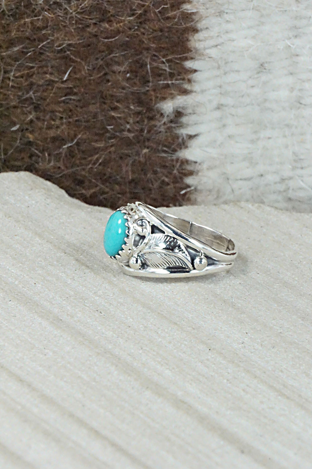 Turquoise & Sterling Silver Ring - Judy Largo - Size 5.75