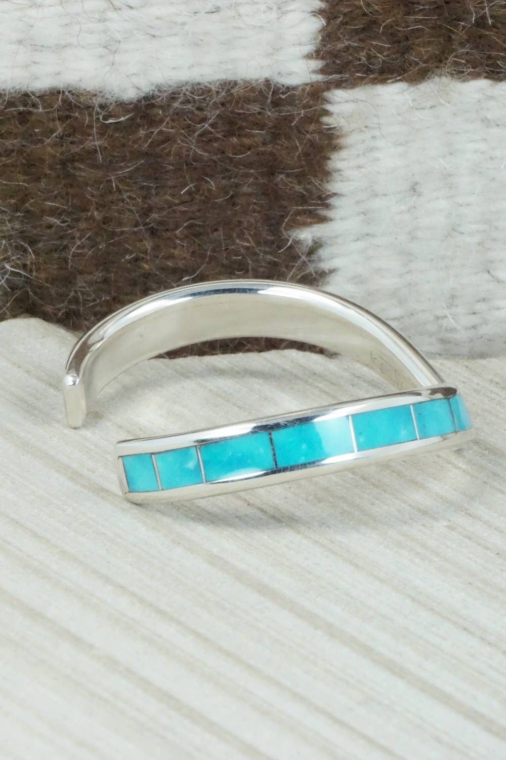 Turquoise & Sterling Silver Inlay Bracelet - Lawrence Loretto
