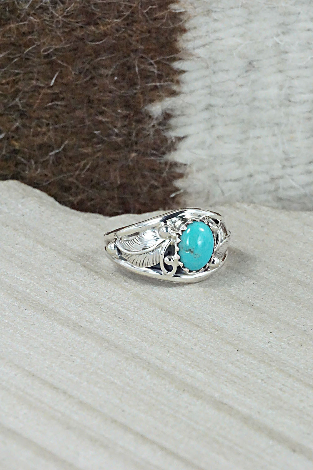 Turquoise & Sterling Silver Ring - Judy Largo - Size 5.75
