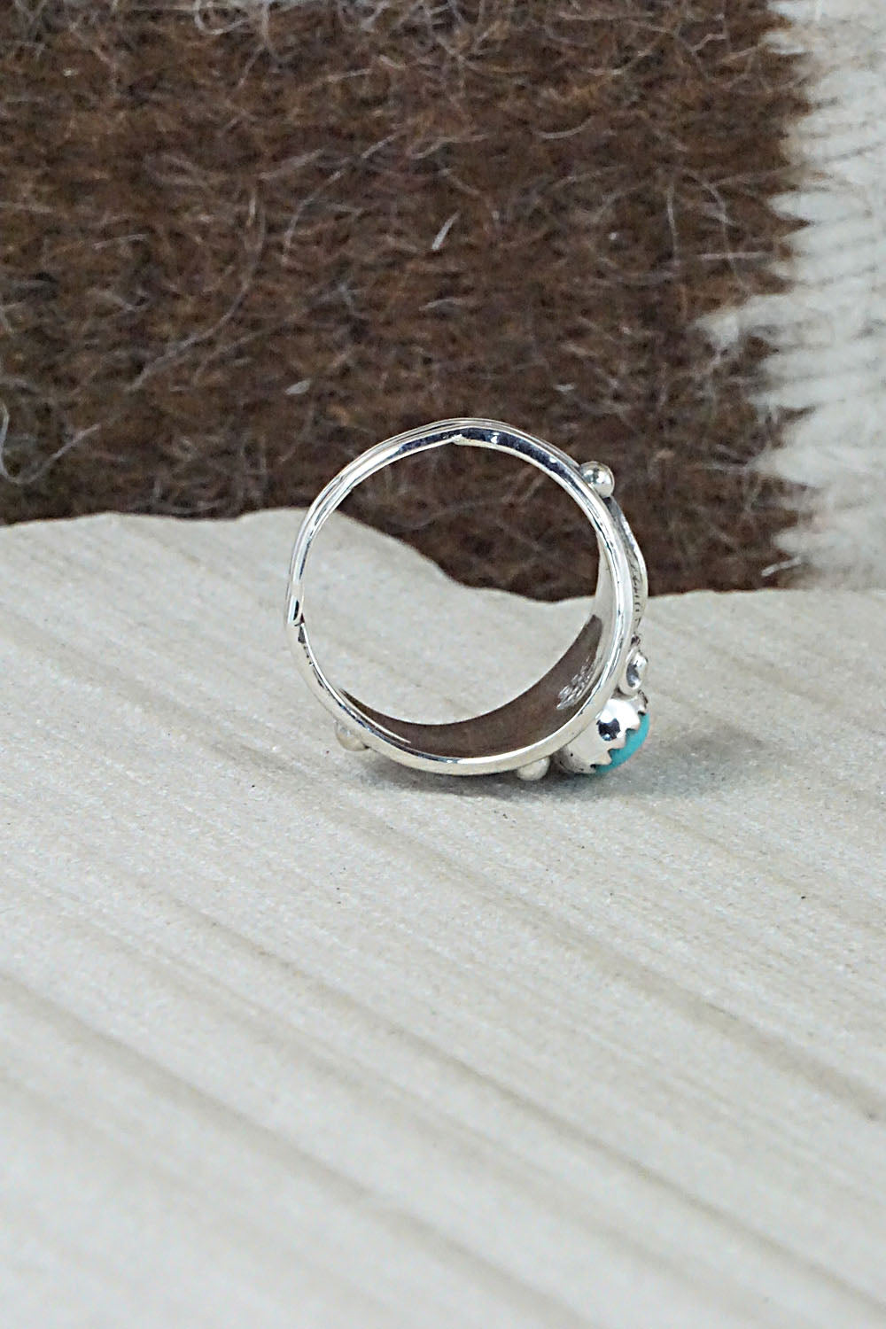 Turquoise & Sterling Silver Ring - Judy Largo - Size 5.75