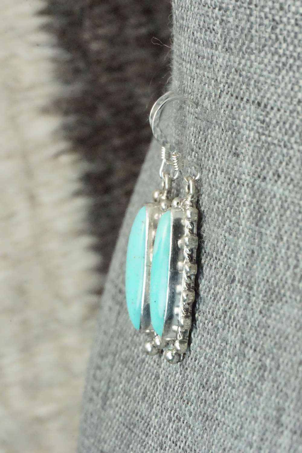 Turquoise & Sterling Silver Earrings - Verley Betone