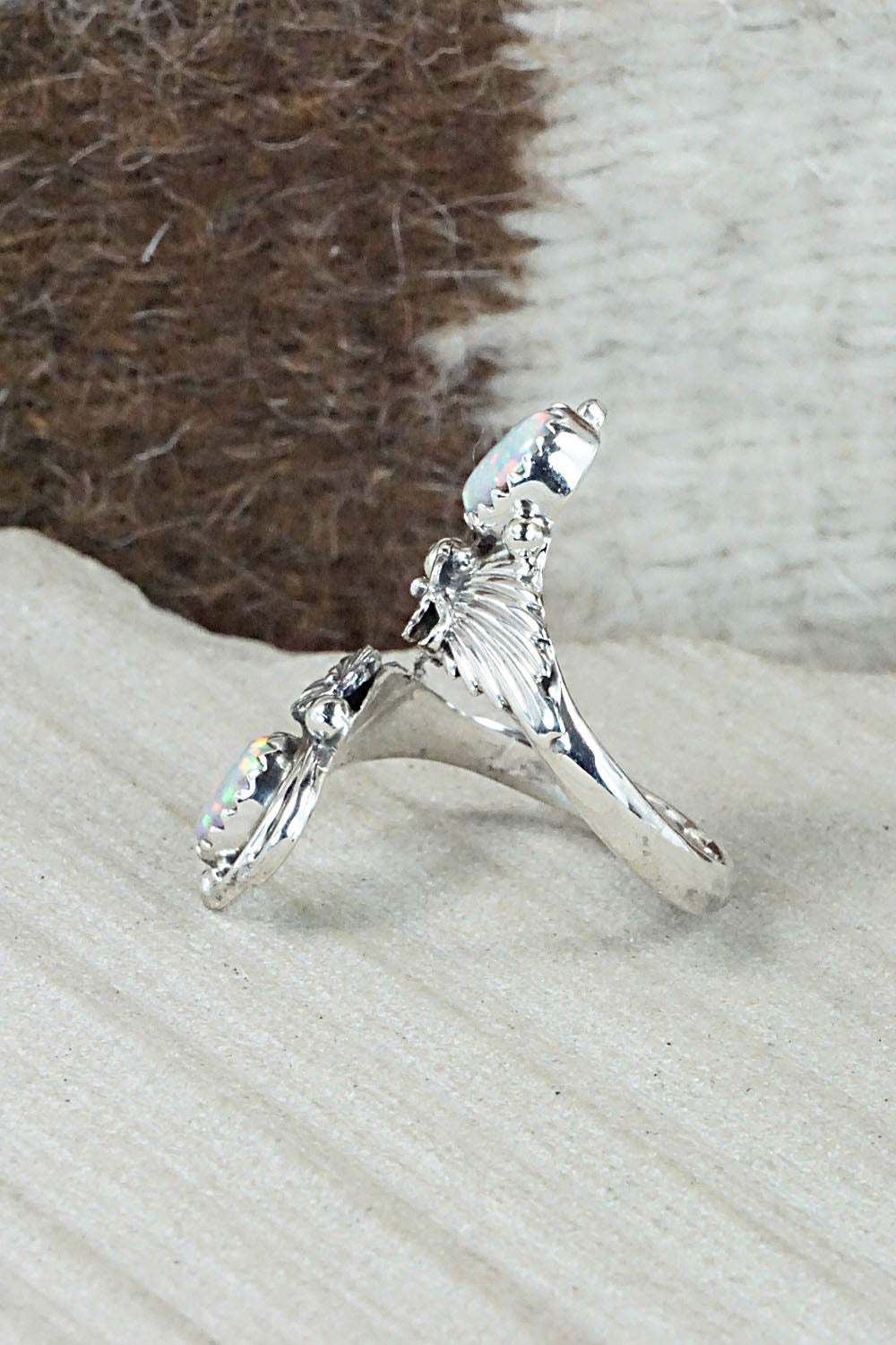 Opalite & Sterling Silver Ring - Etta Belin - 8.5