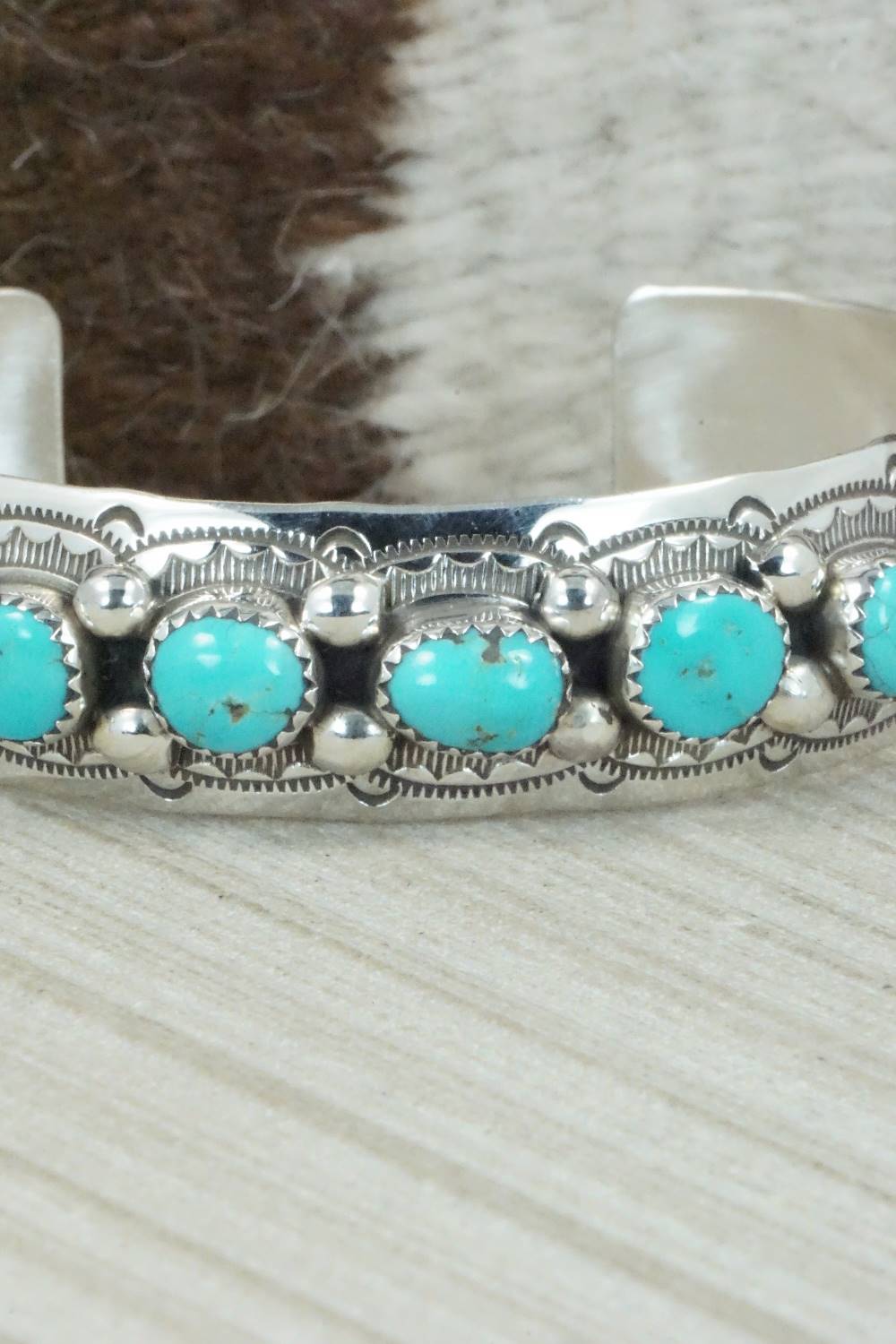 Turquoise & Sterling Silver Bracelet - Grace Silver