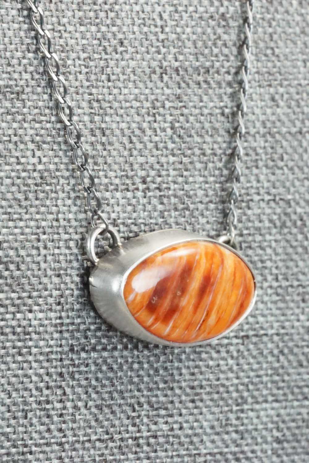 Spiny Oyster & Sterling Silver Necklace - Jason Livingston