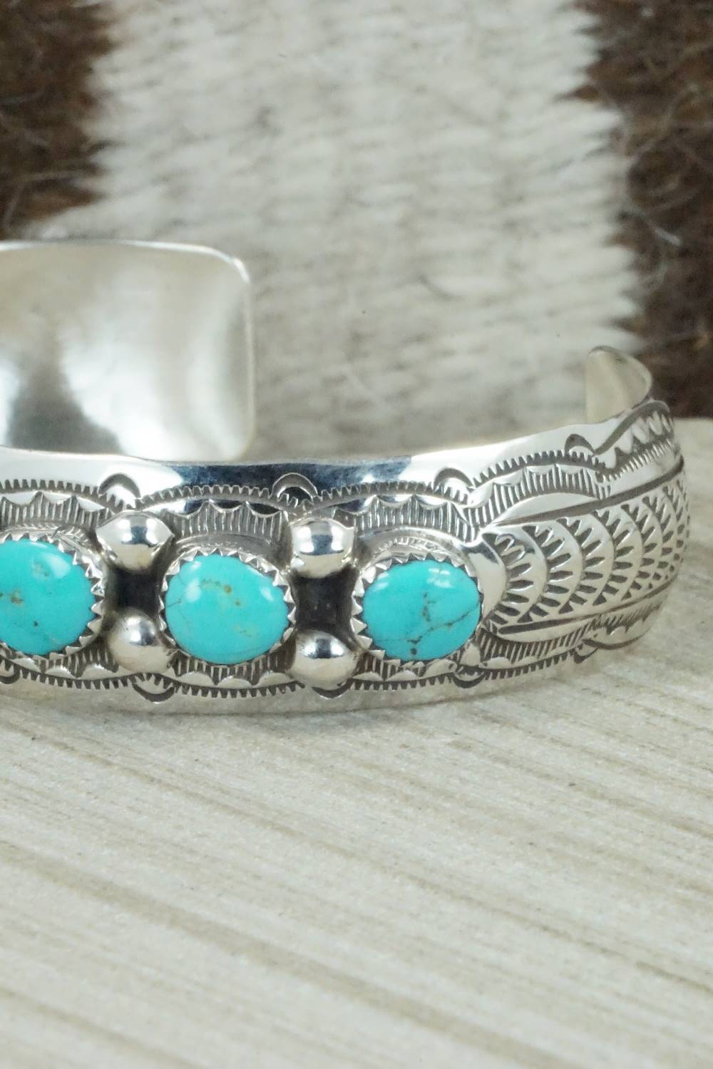 Turquoise & Sterling Silver Bracelet - Grace Silver