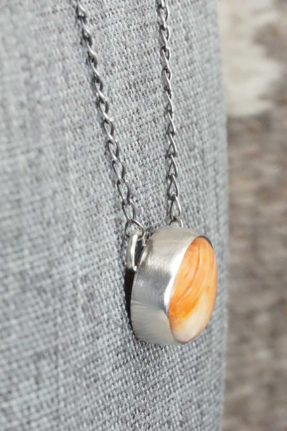 Spiny Oyster & Sterling Silver Necklace - Jason Livingston