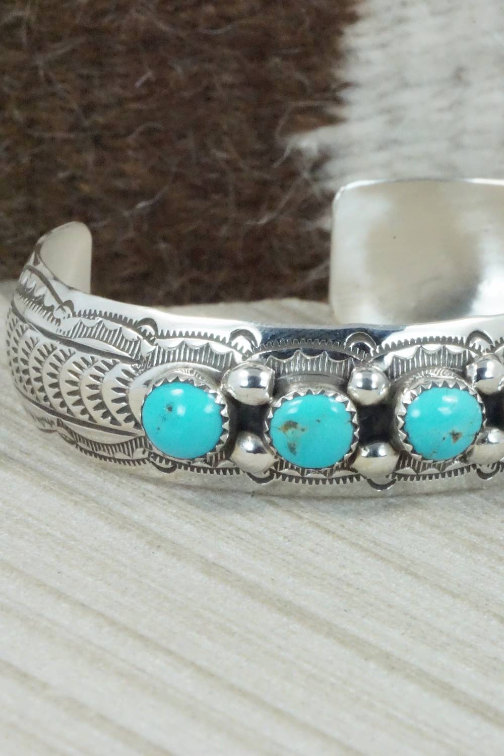 Turquoise & Sterling Silver Bracelet - Grace Silver