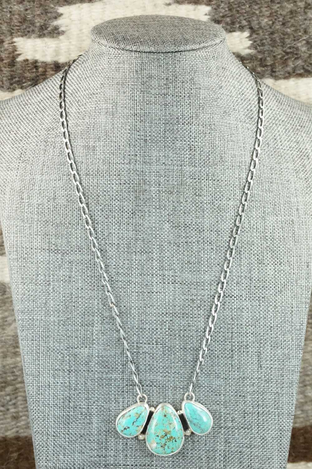 Turquoise & Sterling Silver Necklace - Kenneth Etsitty
