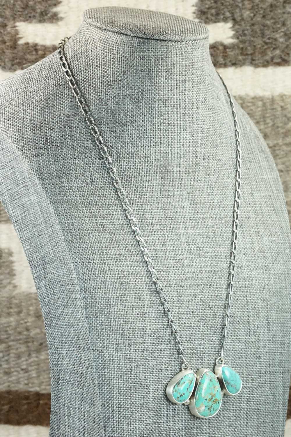 Turquoise & Sterling Silver Necklace - Kenneth Etsitty