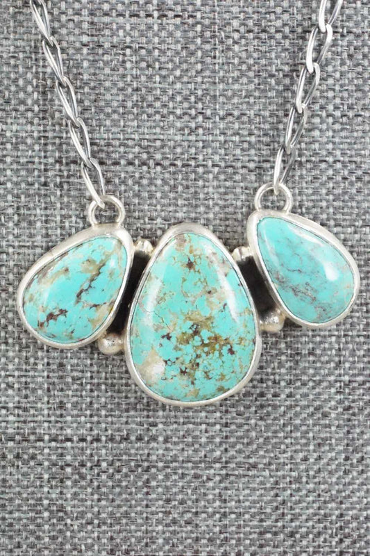 Turquoise & Sterling Silver Necklace - Kenneth Etsitty