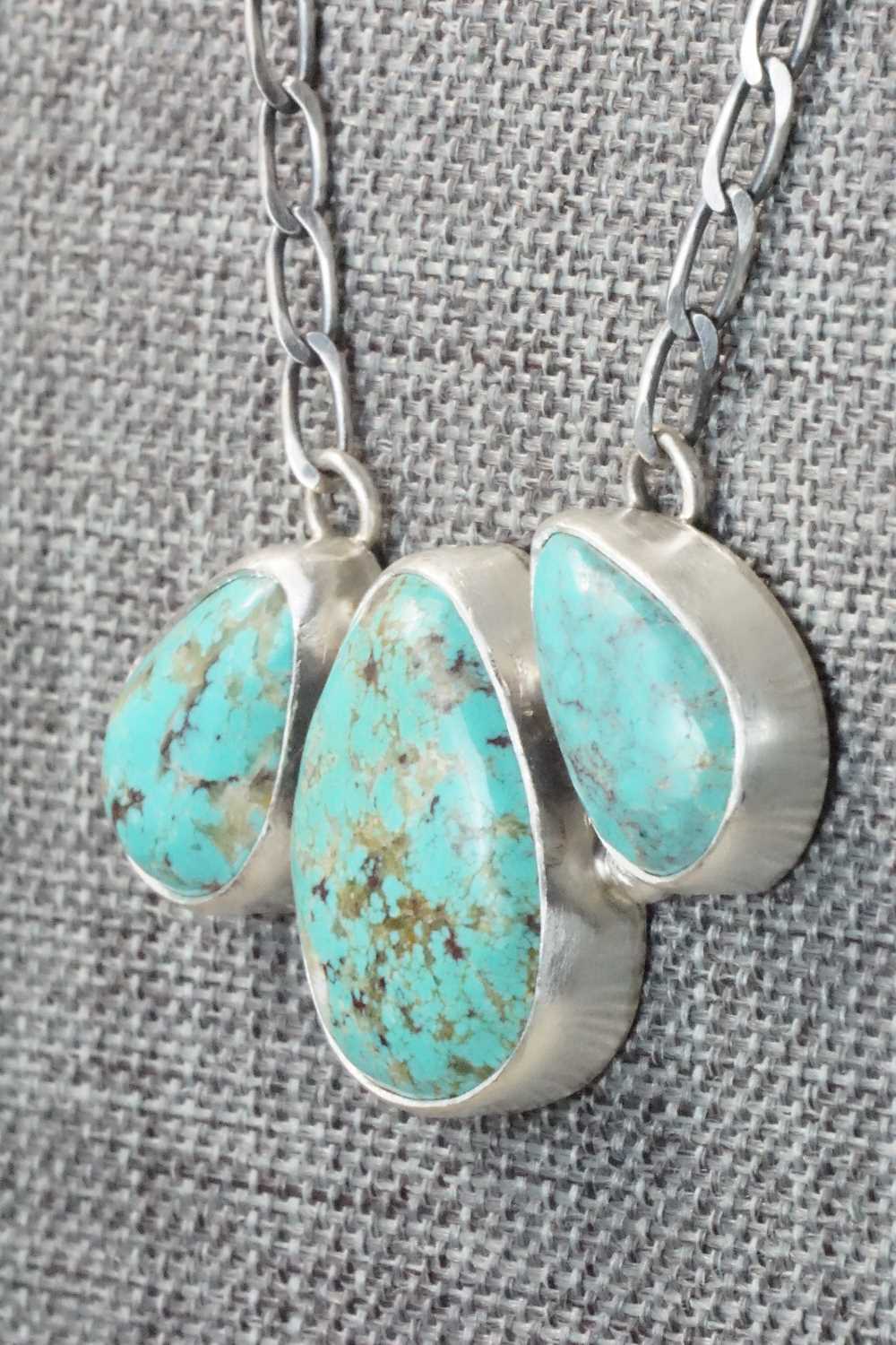 Turquoise & Sterling Silver Necklace - Kenneth Etsitty