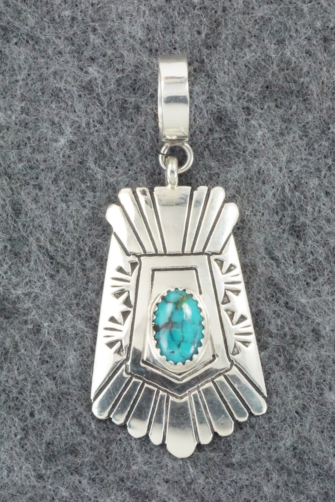 Turquoise & Sterling Silver Pendant - Rosita Singer