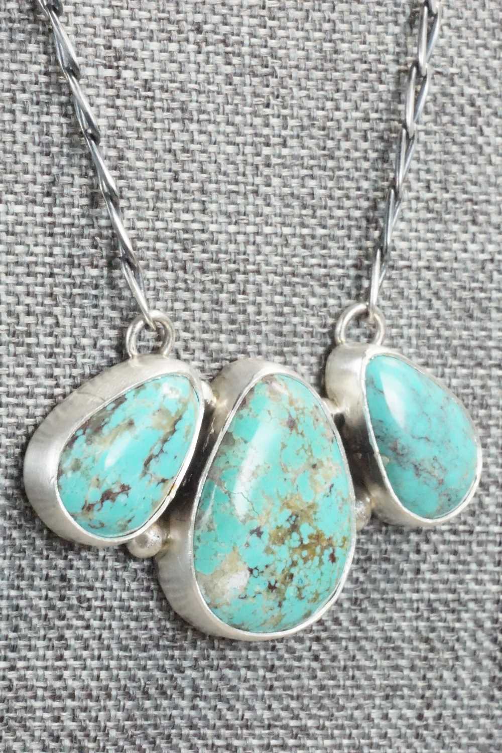 Turquoise & Sterling Silver Necklace - Kenneth Etsitty