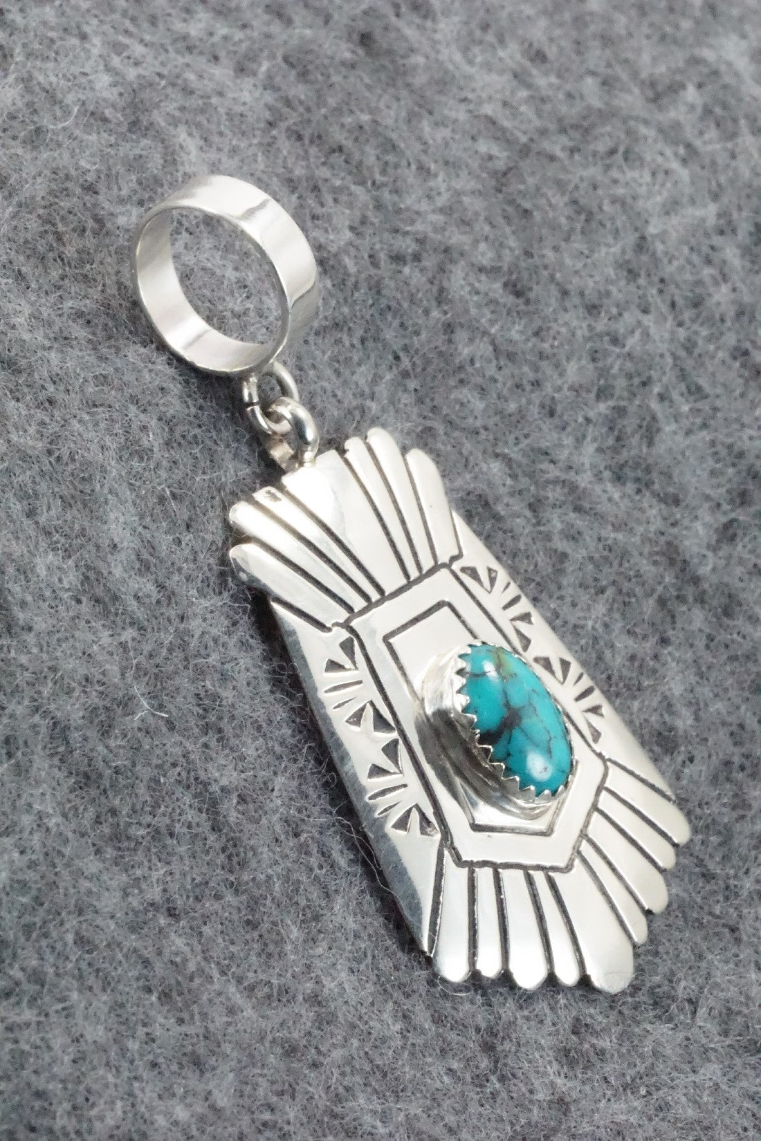Turquoise & Sterling Silver Pendant - Rosita Singer
