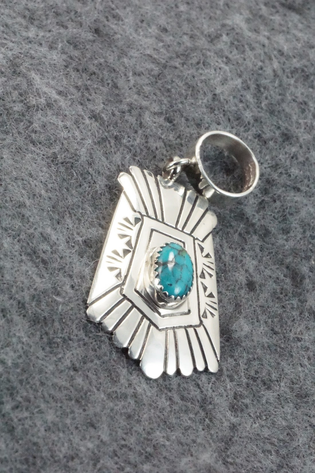 Turquoise & Sterling Silver Pendant - Rosita Singer
