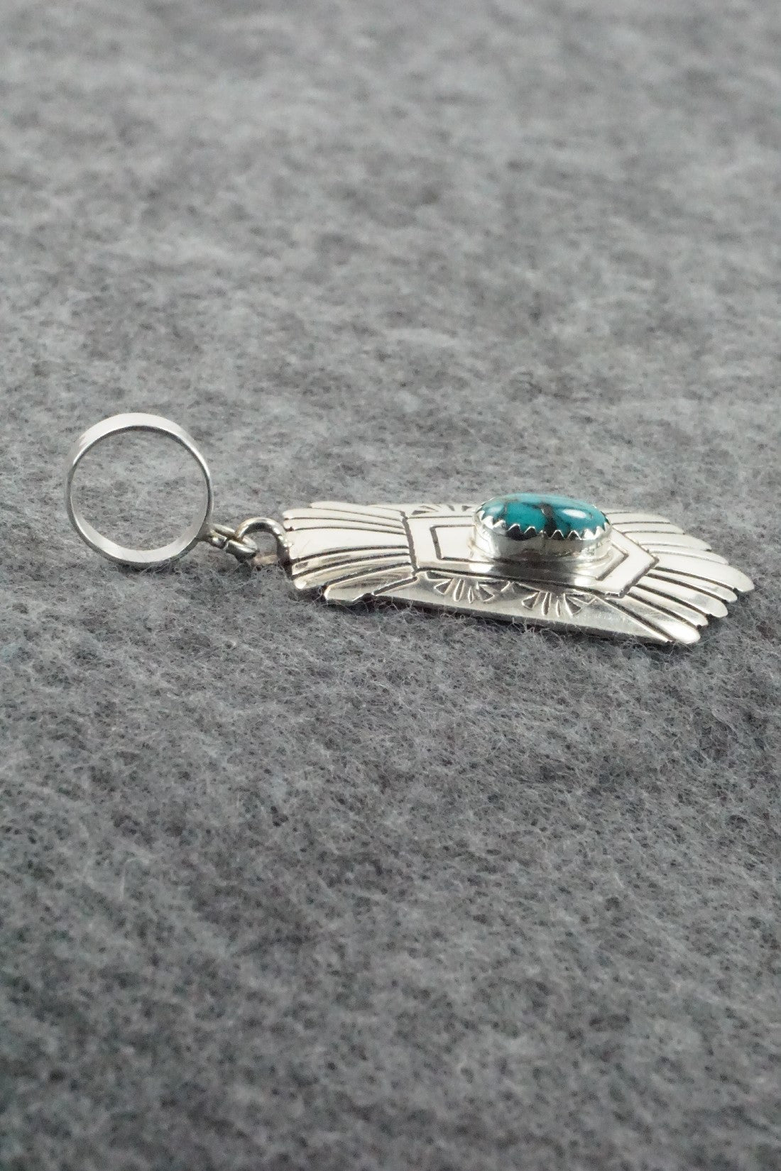Turquoise & Sterling Silver Pendant - Rosita Singer