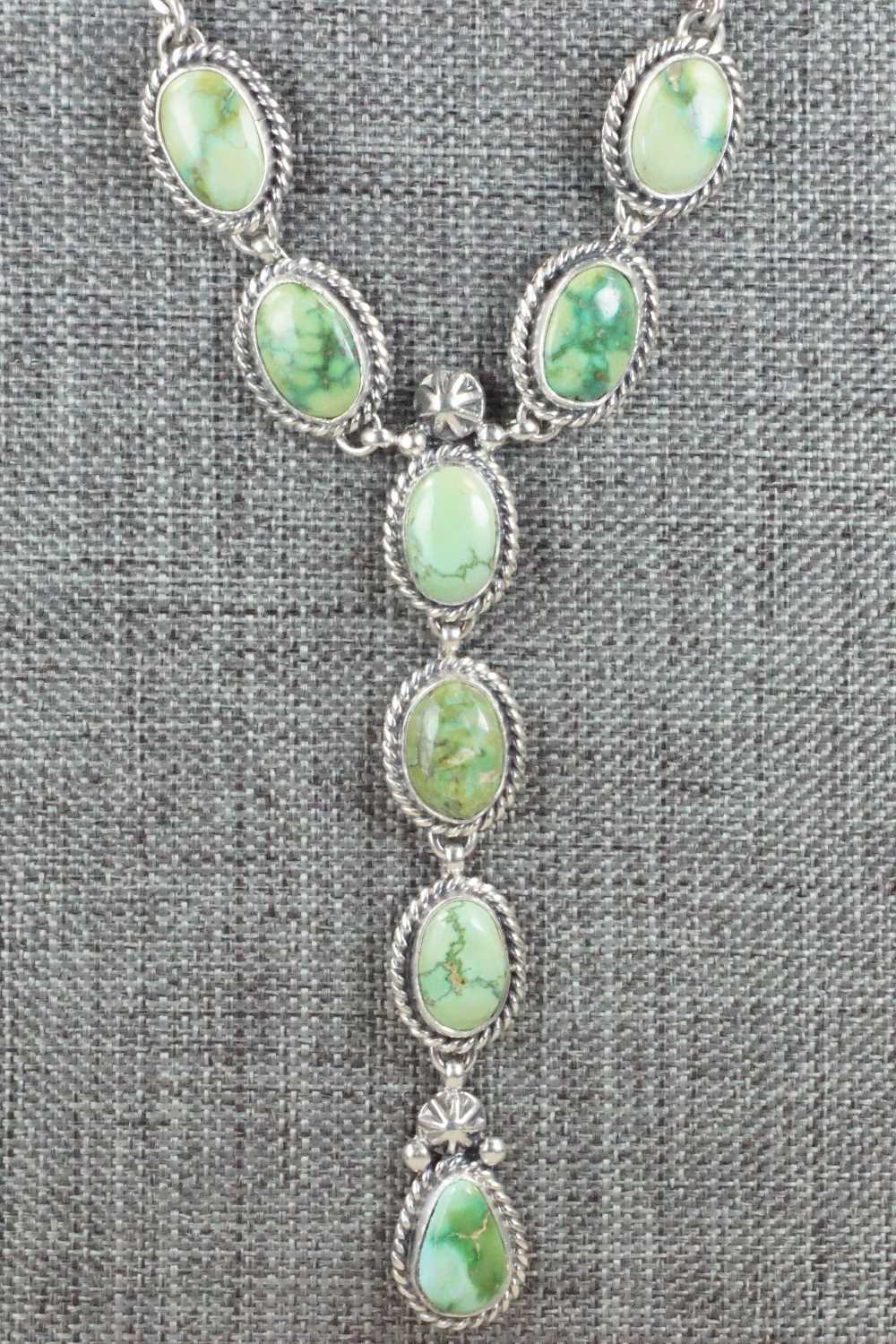 Turquoise & Sterling Silver Necklace and Earrings Set - Wydell Billie
