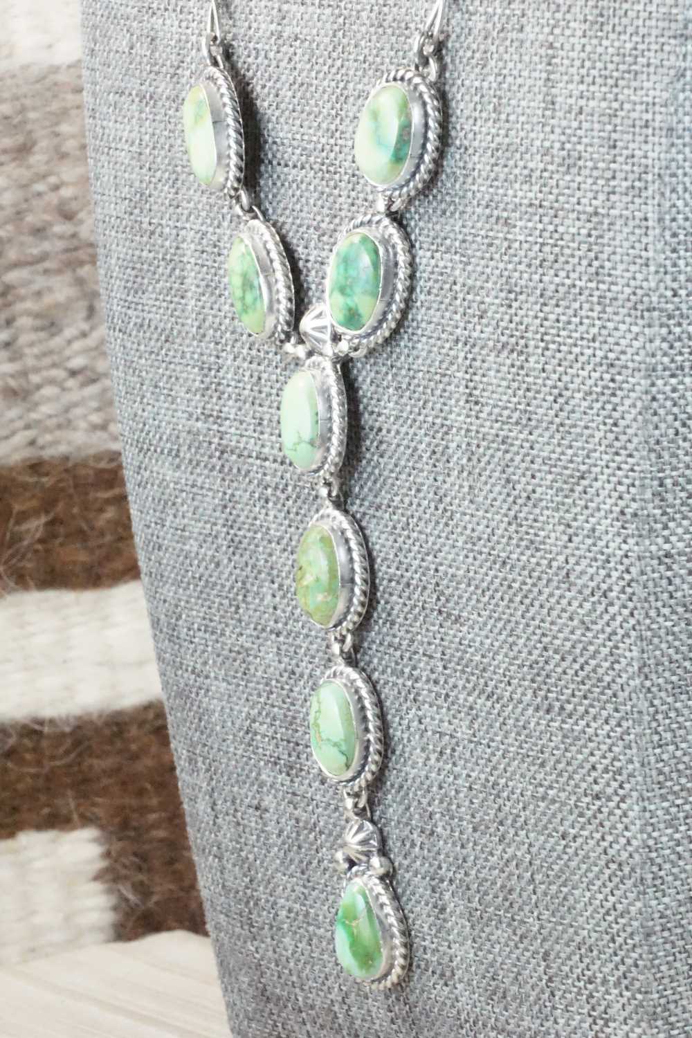 Turquoise & Sterling Silver Necklace and Earrings Set - Wydell Billie