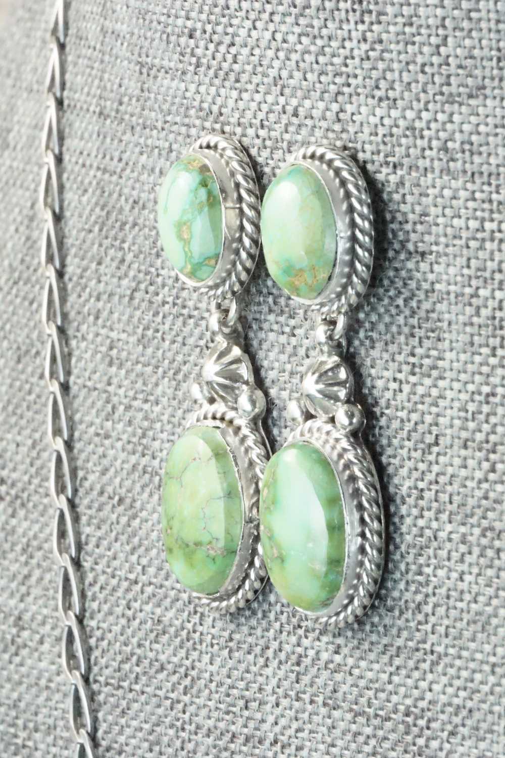 Turquoise & Sterling Silver Necklace and Earrings Set - Wydell Billie